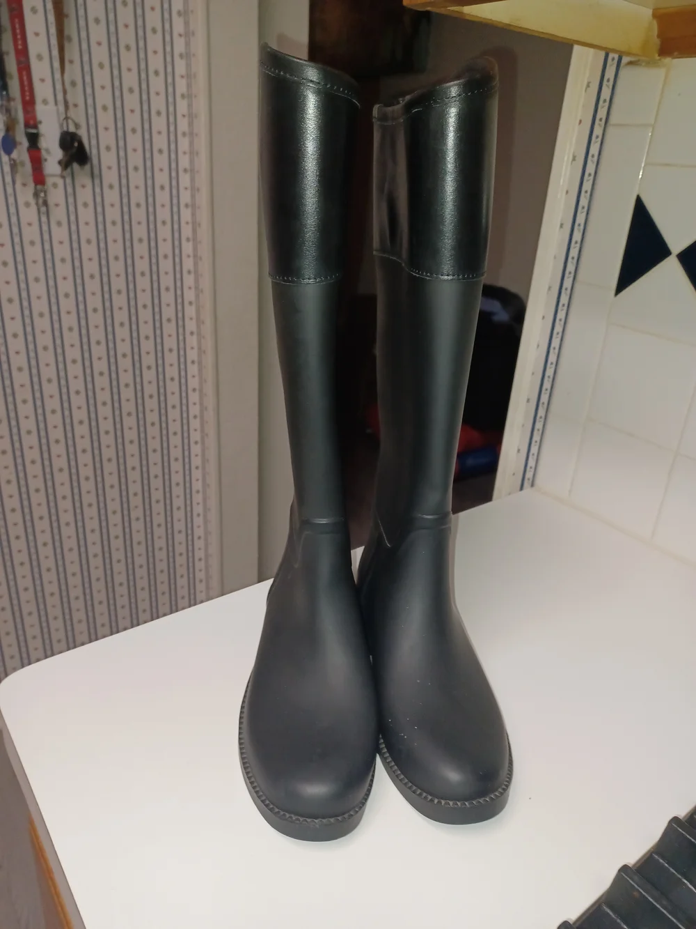 Tory Burch Black Logo Rain Boots